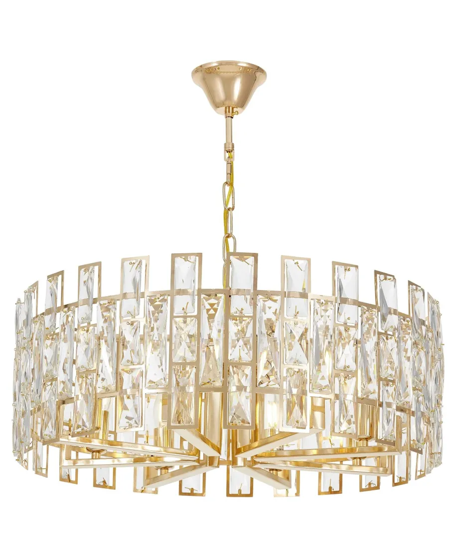 NOWOCZESNY ŻYRANDOL KRYSZTAŁOWY ZŁOTY FIORINA D60