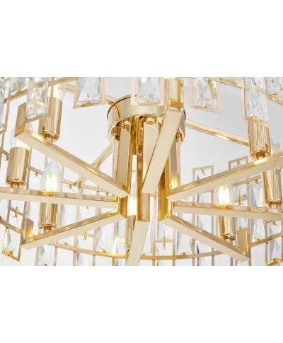 NOWOCZESNY ŻYRANDOL KRYSZTAŁOWY ZŁOTY FIORINA D60