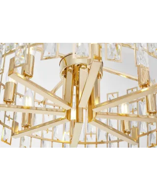 NOWOCZESNY ŻYRANDOL KRYSZTAŁOWY ZŁOTY FIORINA D60