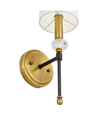 LAMPA ŚCIENNA KINKIET CZARNO-MOSIĘŻNA RODEZIO W1