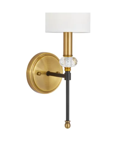 LAMPA ŚCIENNA KINKIET CZARNO-MOSIĘŻNA RODEZIO W1