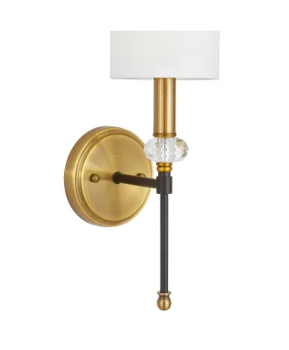 LAMPA ŚCIENNA KINKIET CZARNO-MOSIĘŻNA RODEZIO W1