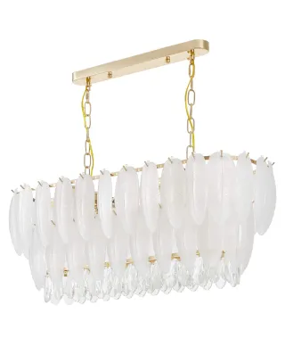 NOWOCZESNY ŻYRANDOL KRYSZTAŁOWY BIAŁO-ZŁOTY CAVALINI PRO