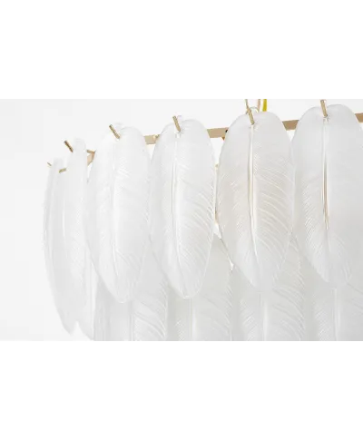 NOWOCZESNY ŻYRANDOL KRYSZTAŁOWY BIAŁO-ZŁOTY CAVALINI PRO