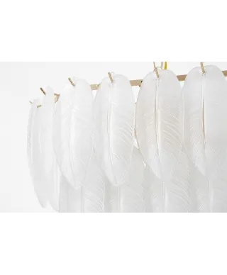 NOWOCZESNY ŻYRANDOL KRYSZTAŁOWY BIAŁO-ZŁOTY CAVALINI PRO