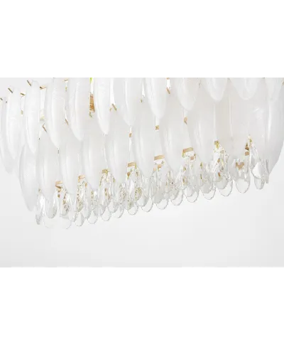 NOWOCZESNY ŻYRANDOL KRYSZTAŁOWY BIAŁO-ZŁOTY CAVALINI PRO