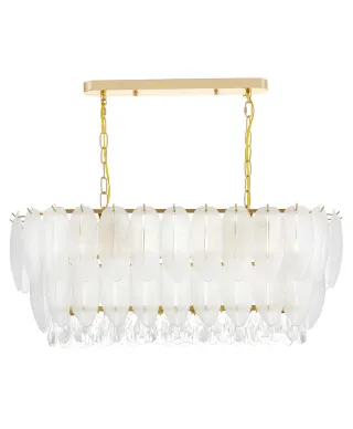 NOWOCZESNY ŻYRANDOL KRYSZTAŁOWY BIAŁO-ZŁOTY CAVALINI PRO