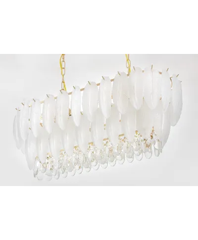 NOWOCZESNY ŻYRANDOL KRYSZTAŁOWY BIAŁO-ZŁOTY CAVALINI PRO