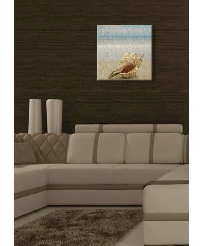 Muszla na plaży - Obraz na płótnie