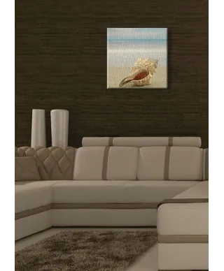 Muszla na plaży - Obraz na płótnie