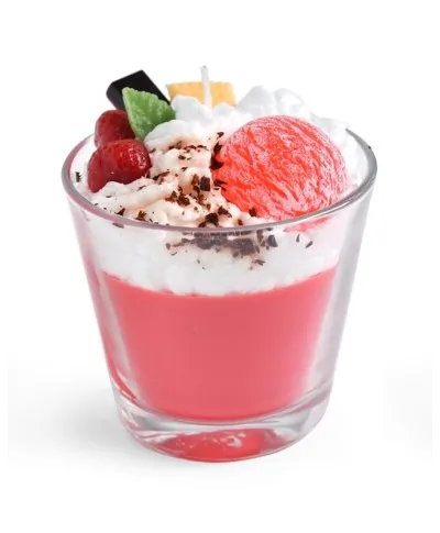 Świeca DESER SZKLANKA 9x10cm woskowa    czerwona