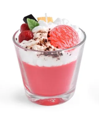 Świeca DESER SZKLANKA 9x10cm woskowa    czerwona