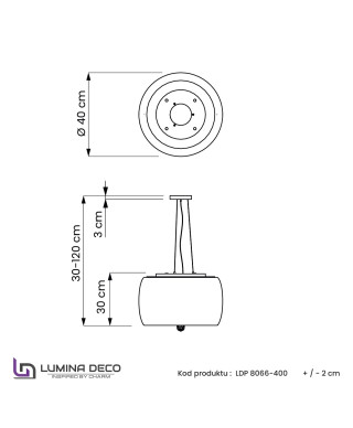 NOWOCZESNA LAMPA WISZĄCA TOSSO D40 CLEAR