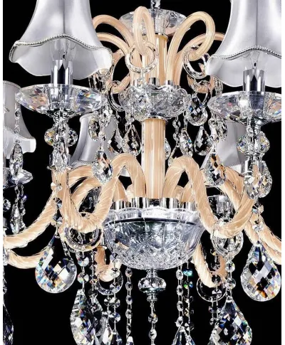 KLASYCZNY ŻYRANDOL KRYSZTAŁOWY SREBRNY DENICA W8