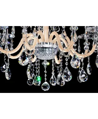 KLASYCZNY ŻYRANDOL KRYSZTAŁOWY SREBRNY DENICA W8