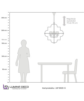 LAMPA WISZĄCA NOWOCZESNA CZARNO-ZŁOTA BALTIMORE W6