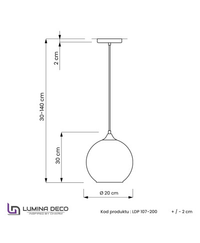 NOWOCZESNA LAMPA WISZĄCA CZARNA LOBOS D20