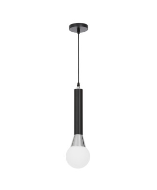 NOWOCZESNA LAMPA WISZĄCA CZARNO-CHROMOWANA FOLINO W1