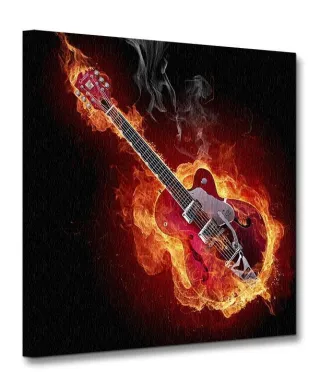 Ognista gitara - Obraz na płótnie