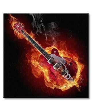 Ognista gitara - Obraz na płótnie