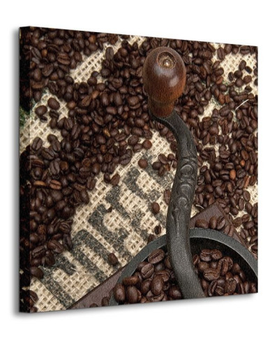 Coffee Beans and Grinder - Obraz na płótnie