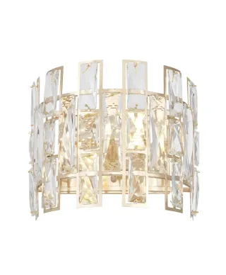 LAMPA ŚCIENNA KINKIET KRYSZTAŁOWY ZŁOTY FLORINA W2