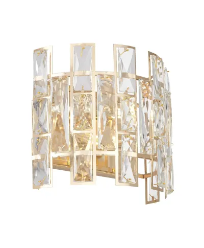 LAMPA ŚCIENNA KINKIET KRYSZTAŁOWY ZŁOTY FLORINA W2