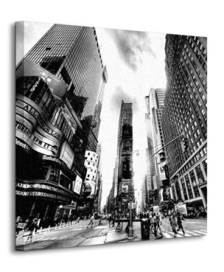 Obraz na płótnie - Times Square BW (New York) - 40x40 cm