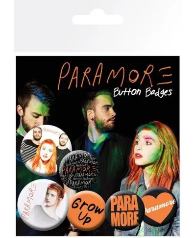 Paramore Logo - zestaw 6 przypinek