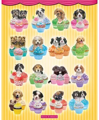 Pieski w babeczkach - plakat