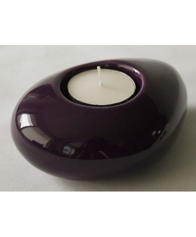 Świecznik - Jagodowy - Ceramiczny - 12cm