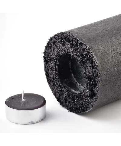 ŚWIECA LAMPION WALEC 120X360 DIAMENT CZARNY CZARNY