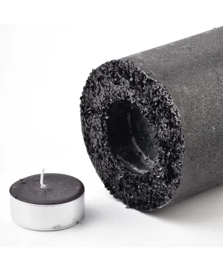 ŚWIECA LAMPION WALEC 120X360 DIAMENT CZARNY CZARNY