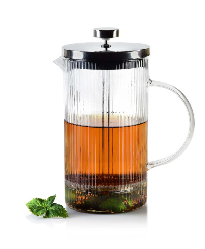 PETER Dzbanek z tłokiem french press    paski 1000ml 10,5 x17xh20,5cm