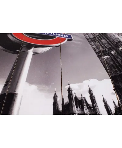 London Underground Sign & Big Ben - obraz na drewnie