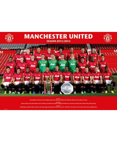 Manchester United zdjęcie drużynowe 13/14 - plakat