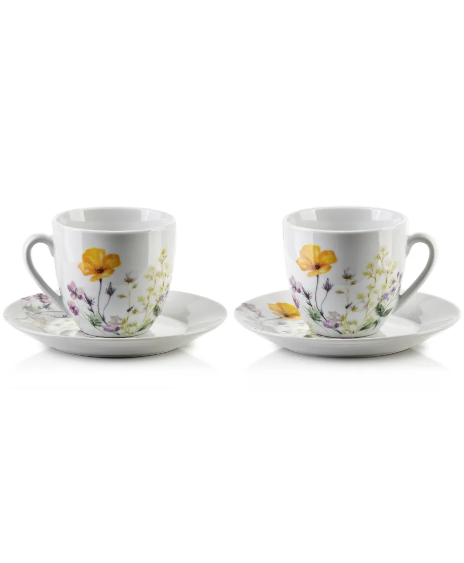 JOY Komplet 6 filiżanek ze spodkiem 250ml