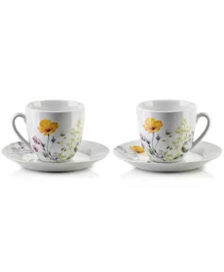 JOY Komplet 6 filiżanek ze spodkiem 250ml