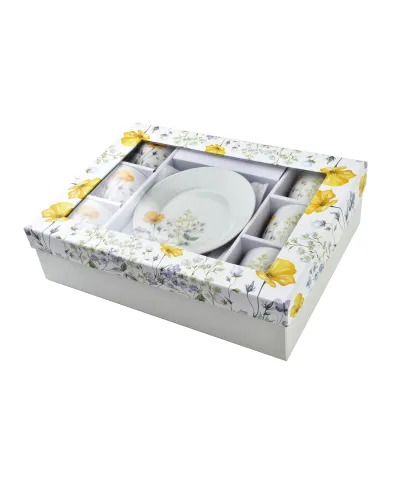 JOY Komplet 6 filiżanek ze spodkiem 250ml