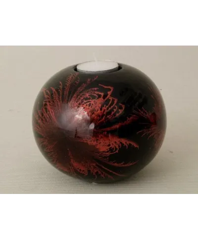 Świecznik - Kula - Czerwień - 12x10cm