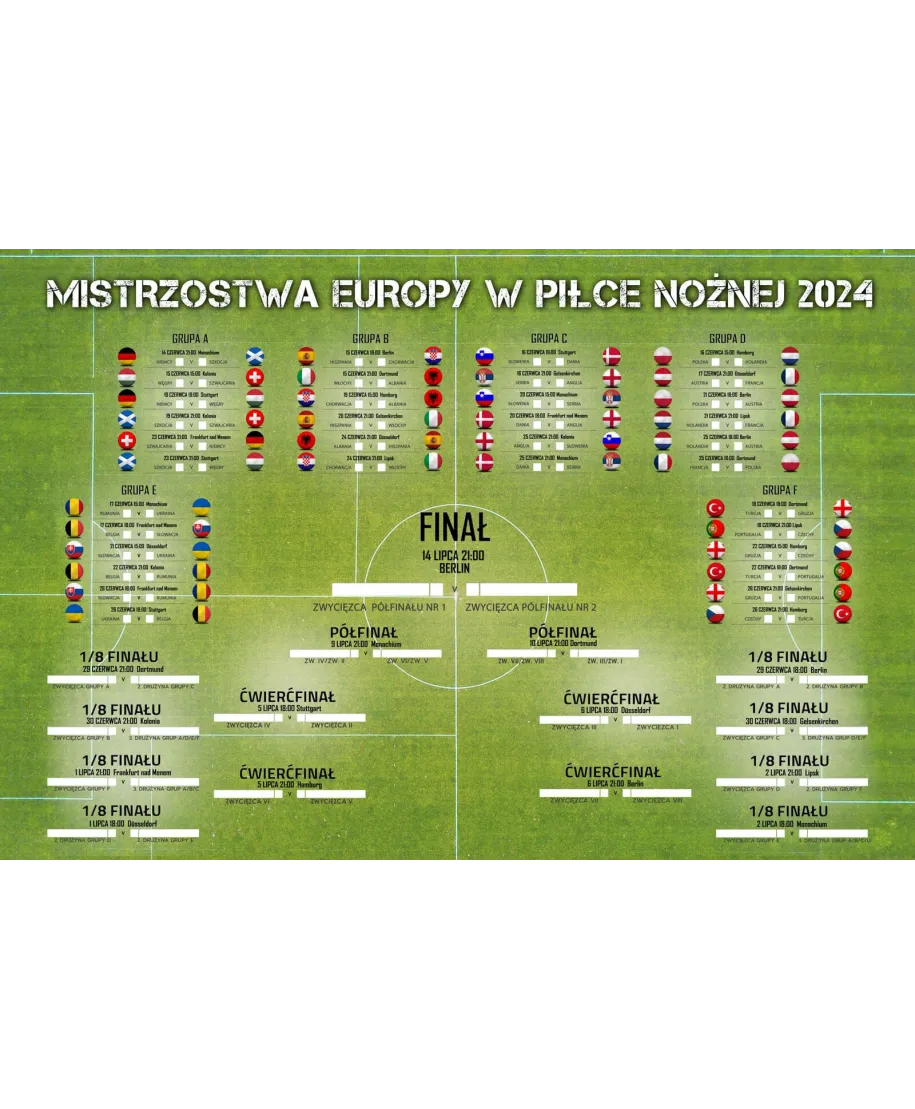 Euro 2024 Terminarz Rozgrywek - plakat
