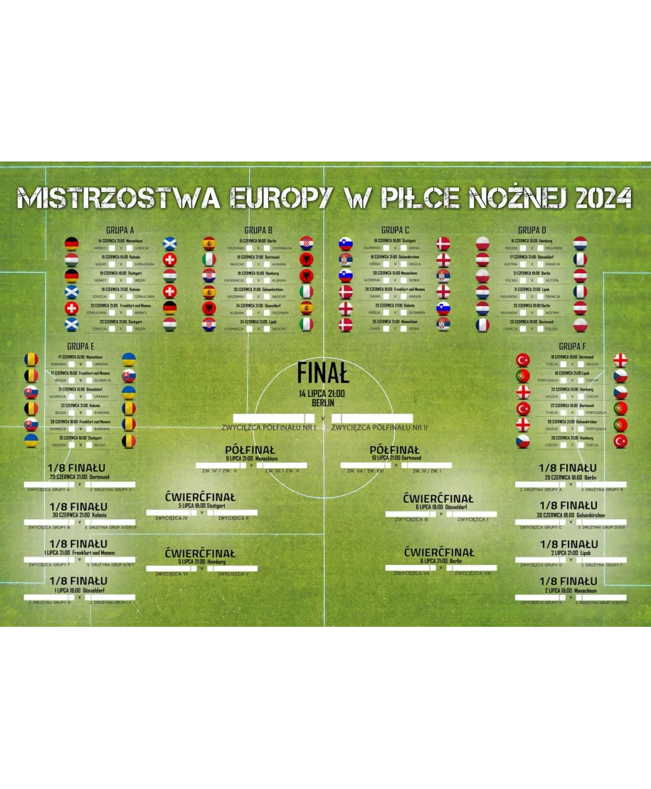 Euro 2024 Terminarz Rozgrywek - plakat