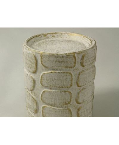Świecznik - Biały - Ceramiczny - 10x12cm