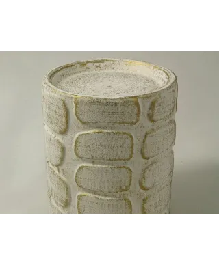 Świecznik - Biały - Ceramiczny - 10x12cm