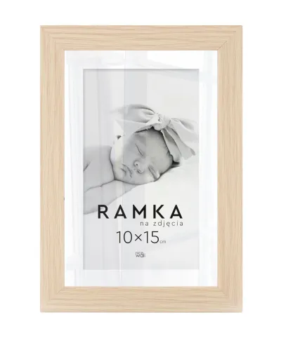 Ramka na zdjęcia 10x15 cm z podpórką Buk