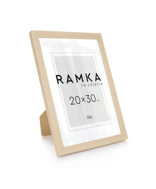 Ramka na zdjęcia 20x30 cm z podpórką Buk