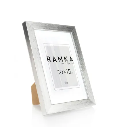 Ramka na zdjęcia 10x15 cm z podpórką Srebrna