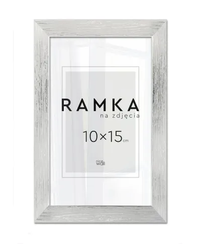 Ramka na zdjęcia 10x15 cm z podpórką Srebrna
