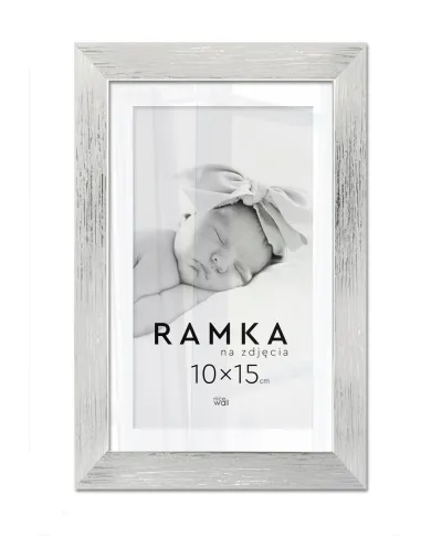 Ramka na zdjęcia 10x15 cm z podpórką Srebrna