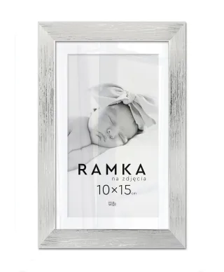Ramka na zdjęcia 10x15 cm z podpórką Srebrna